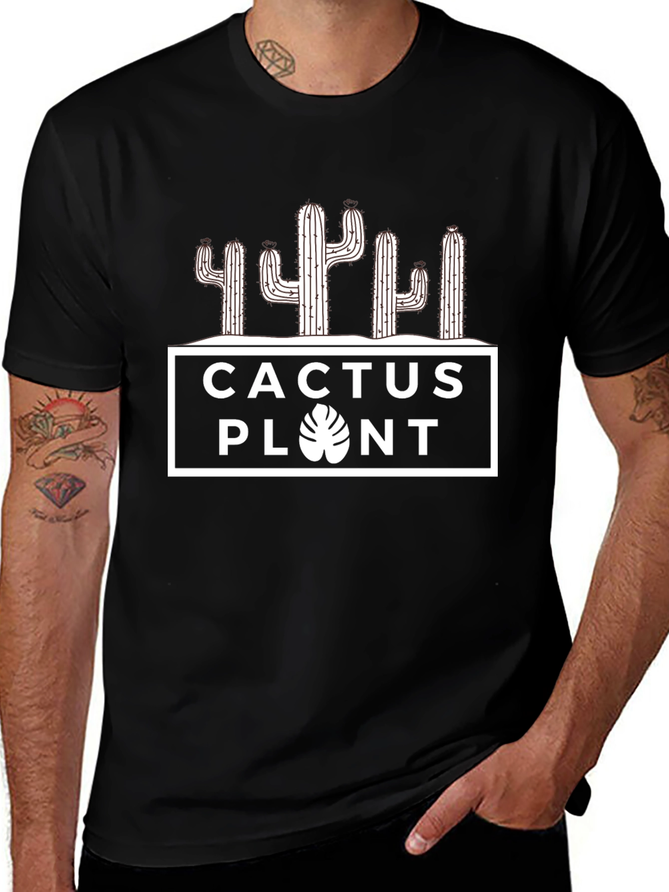 Cactus Plant Graphic Tee - Unisex Black T-Shirt