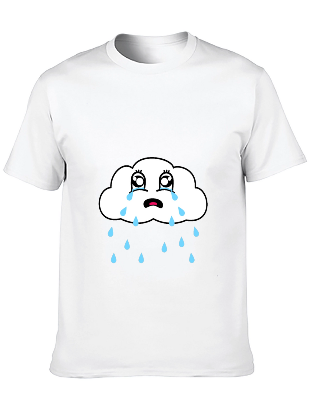 Sad Cloud Graphic Tee - Black Cotton T-Shirt