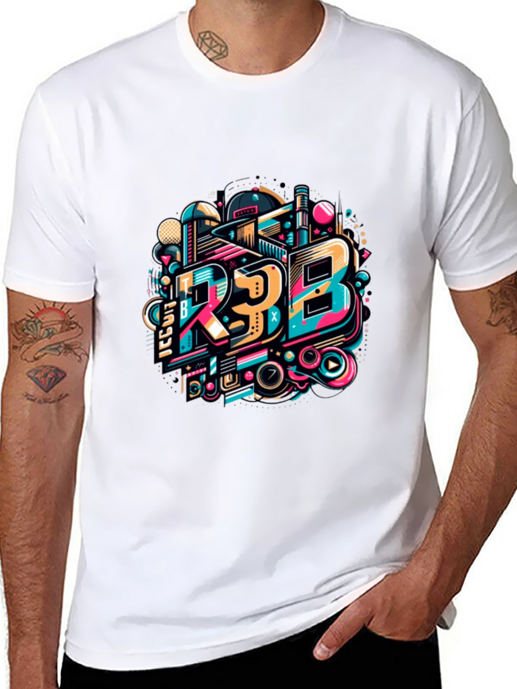 Bold Graphic Tee - R3B Design Black T-Shirt