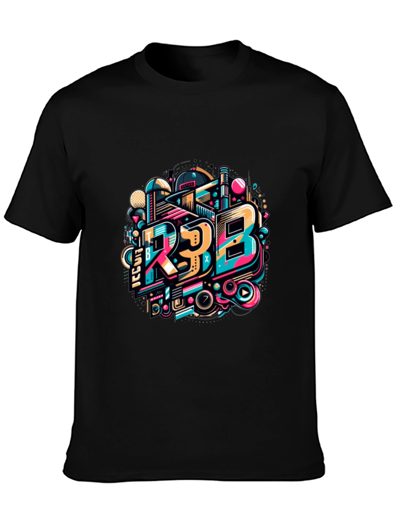 Bold Graphic Tee - R3B Design Black T-Shirt