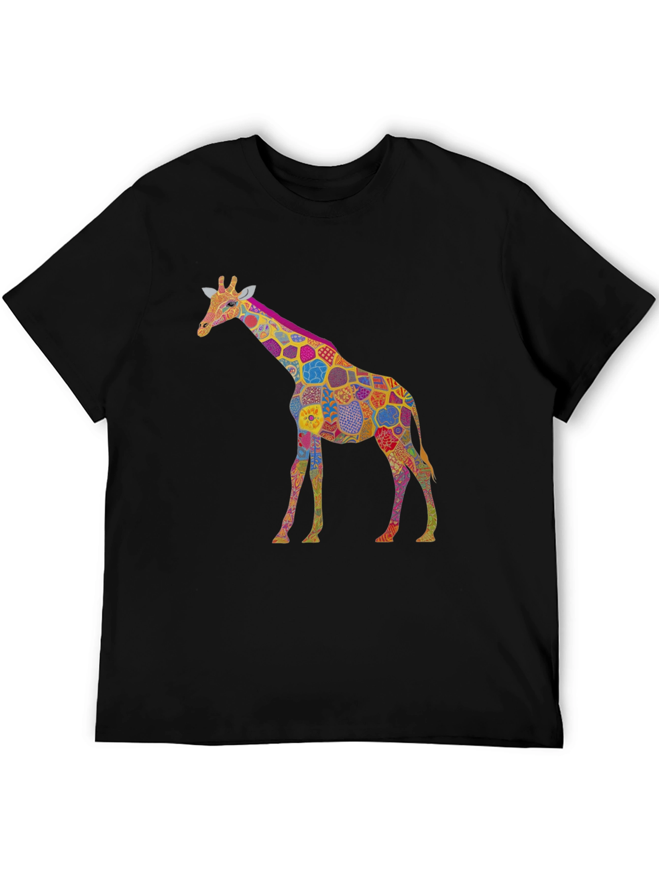 Colorful Giraffe Graphic Tee - Unique Print