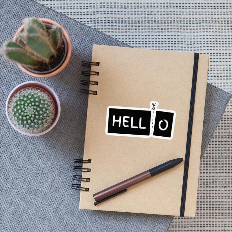 Playful Scissors and Hello Text Design