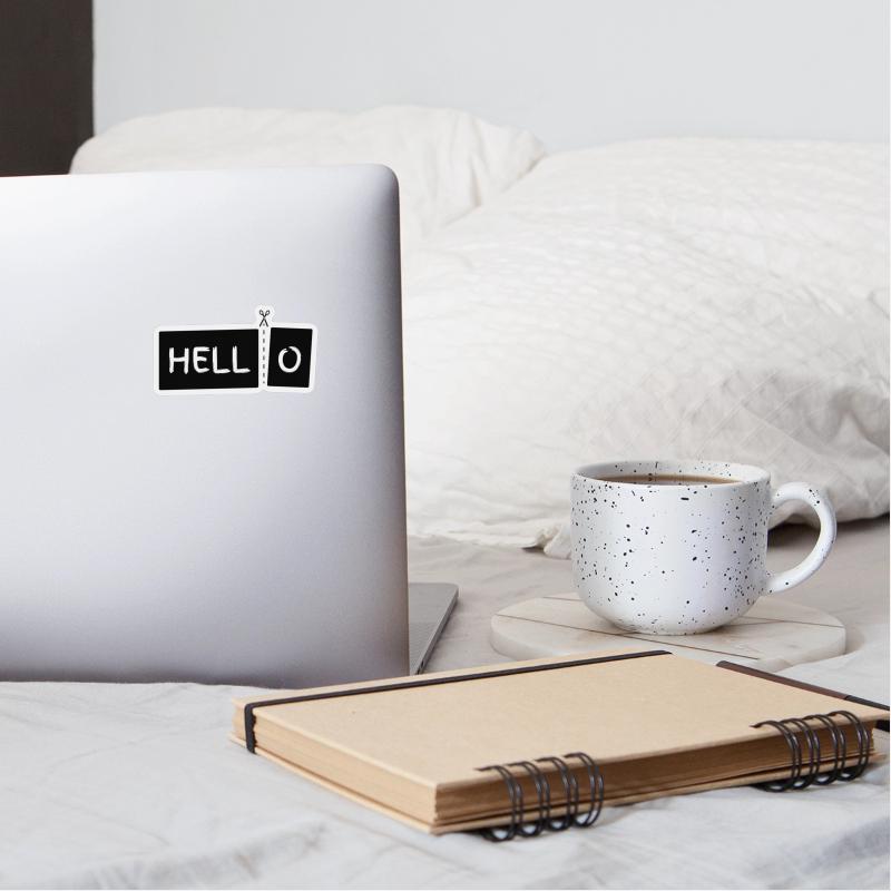 Playful Scissors and Hello Text Design