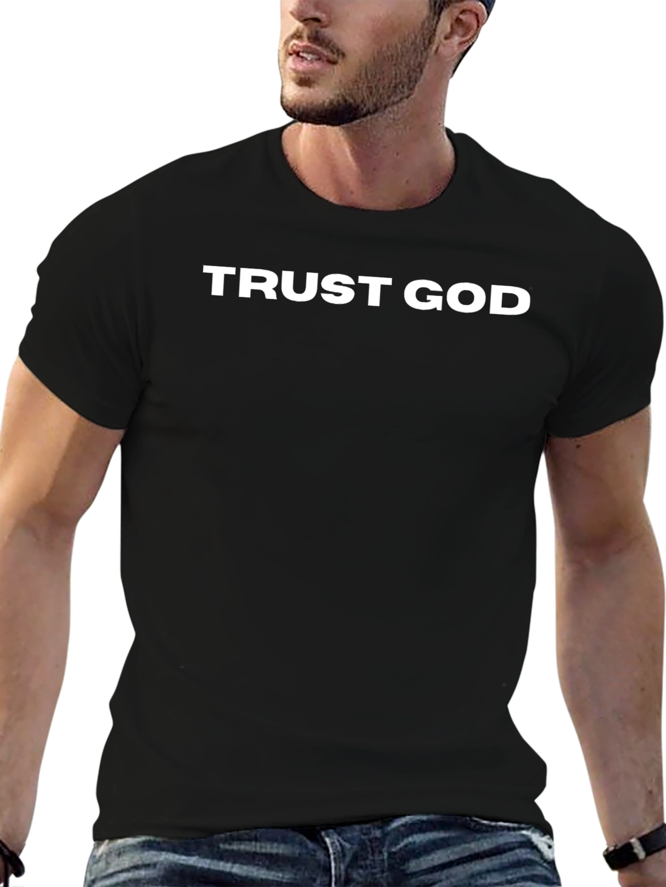 Trust God Black Graphic T-Shirt