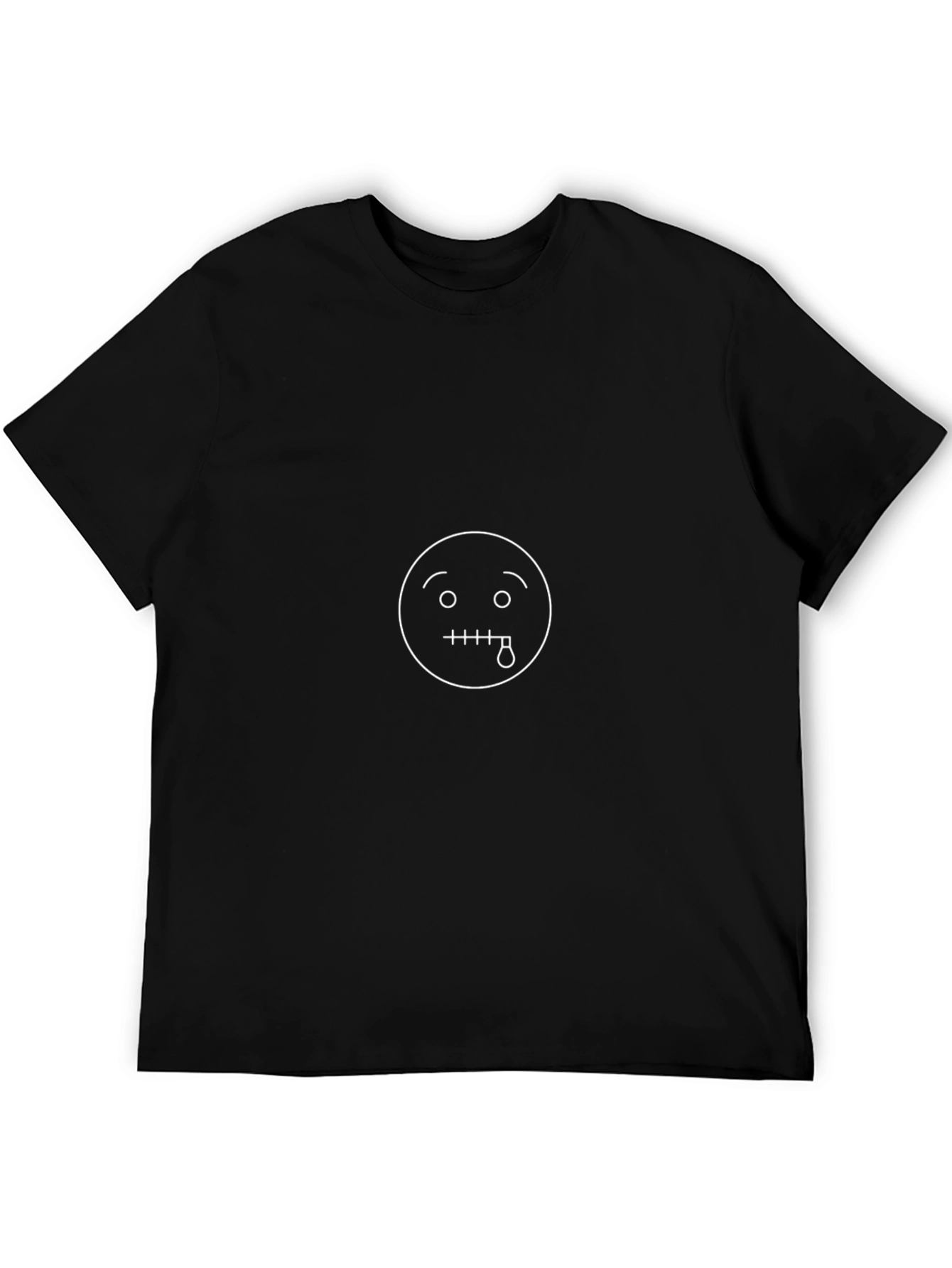 Black T-Shirt with Graphic Emoji Design