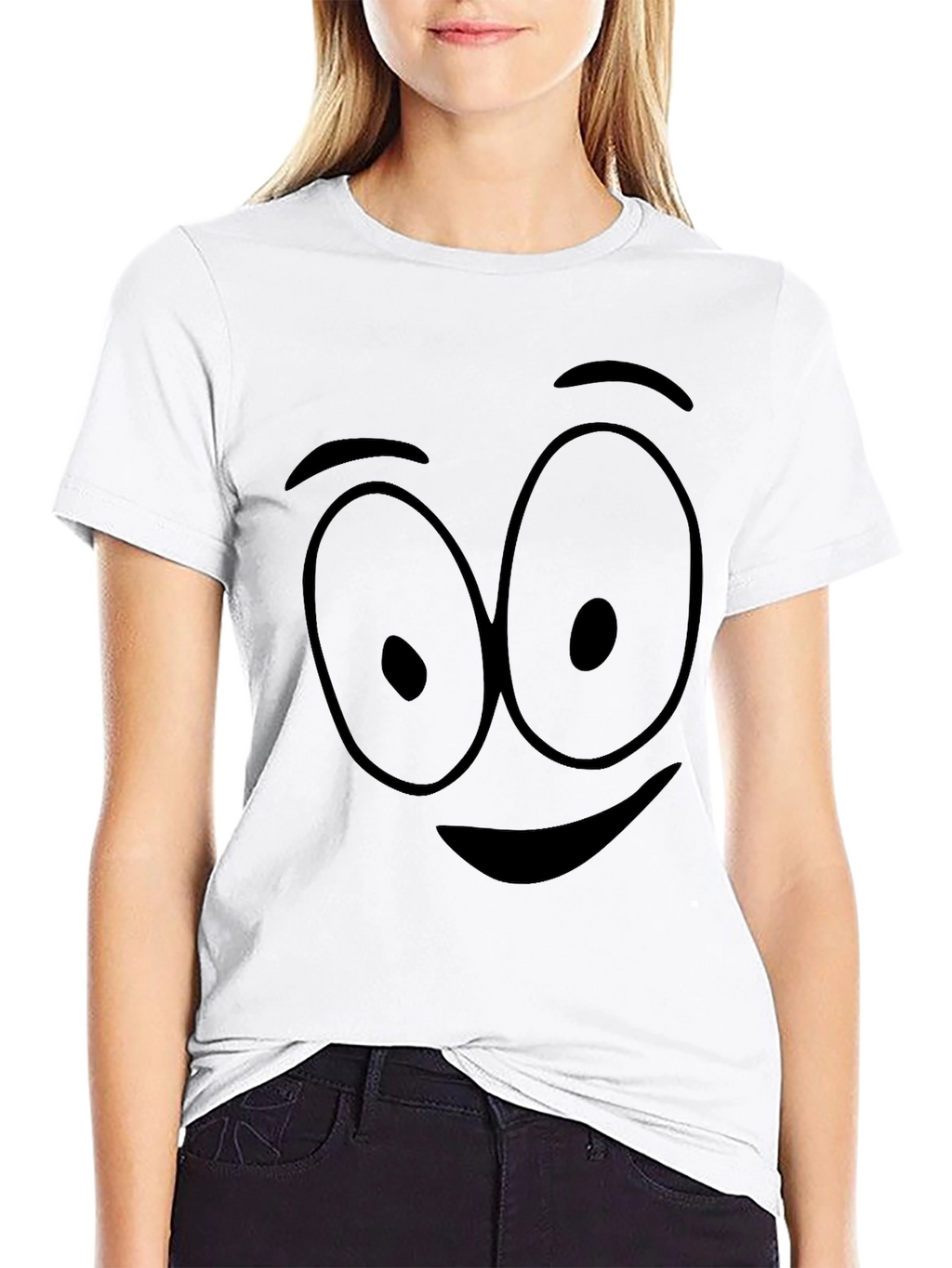 Cartoon Face Black T-Shirt