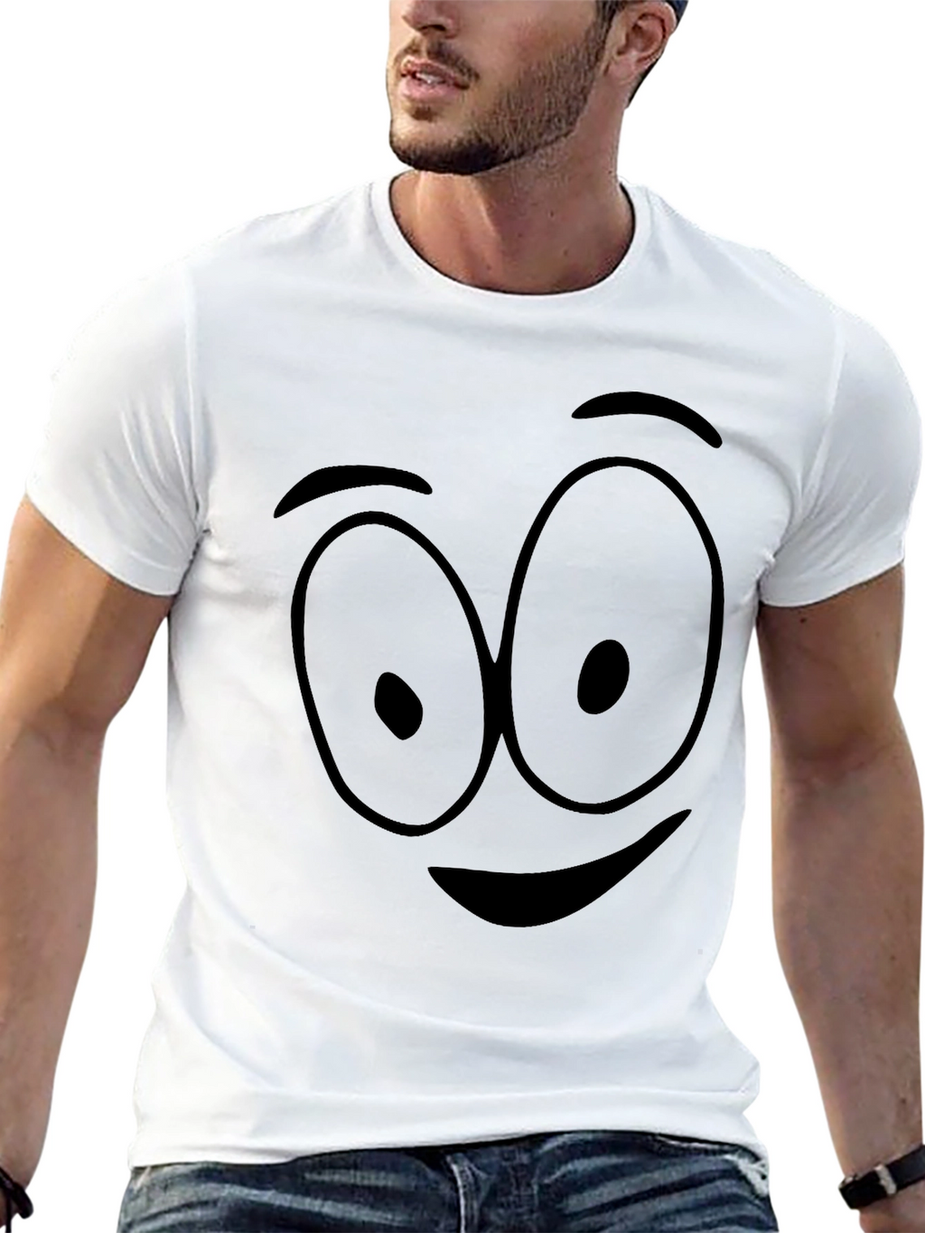 Cartoon Face Black T-Shirt