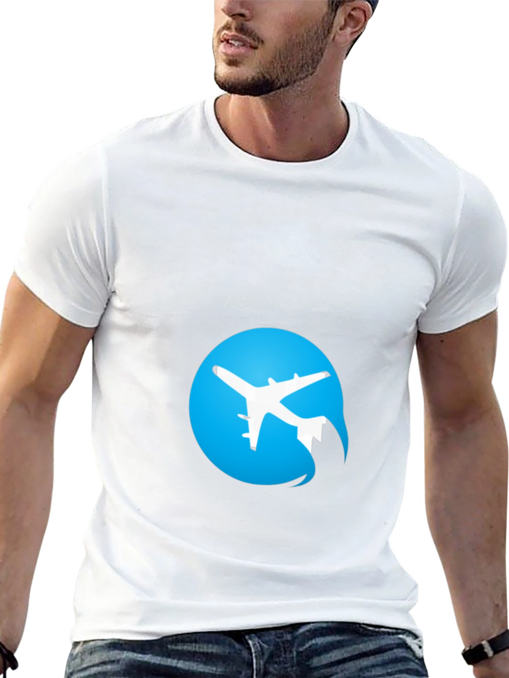 Airplane Logo Black T-Shirt