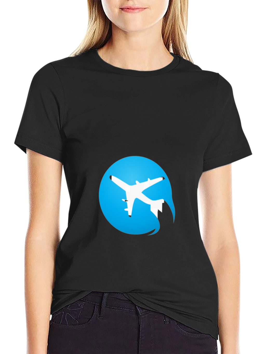 Airplane Logo Black T-Shirt