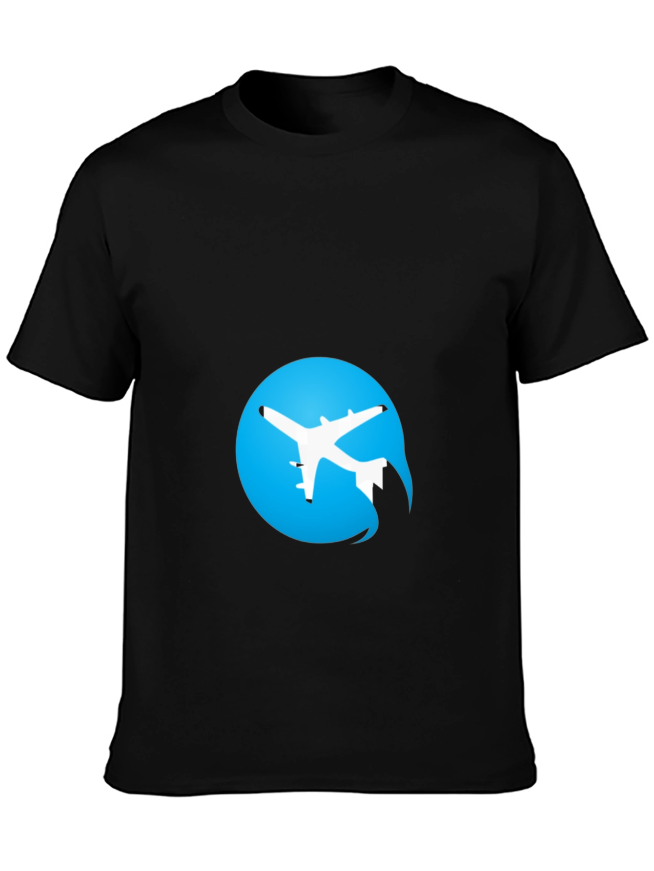 Airplane Logo Black T-Shirt