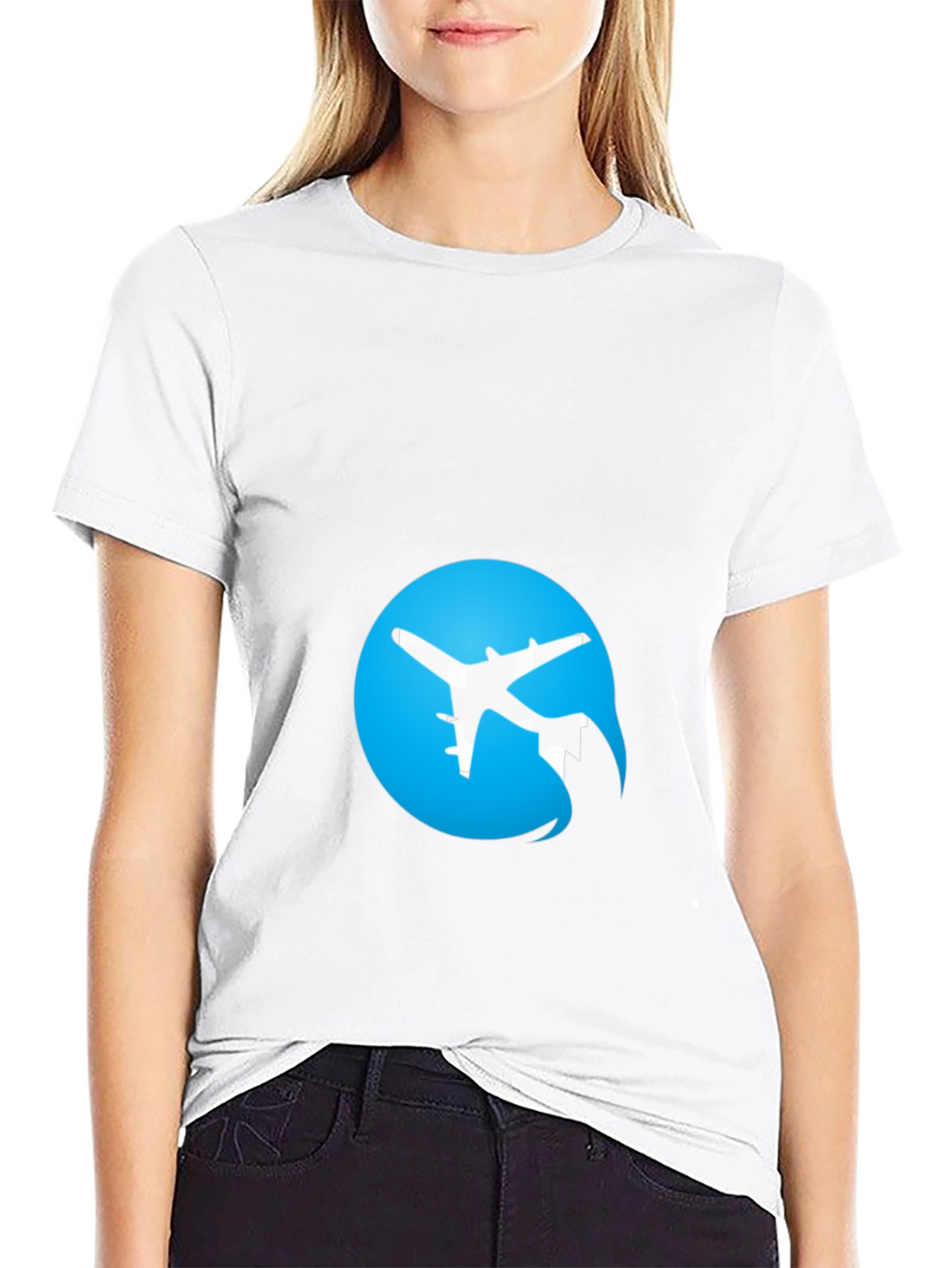 Airplane Logo Black T-Shirt