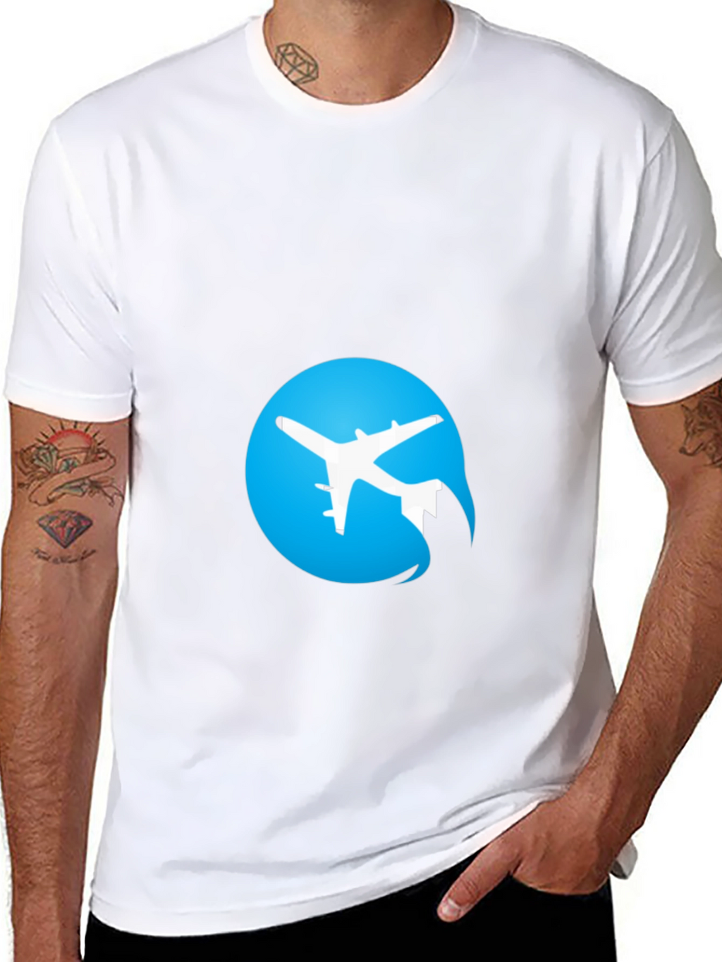 Airplane Logo Black T-Shirt