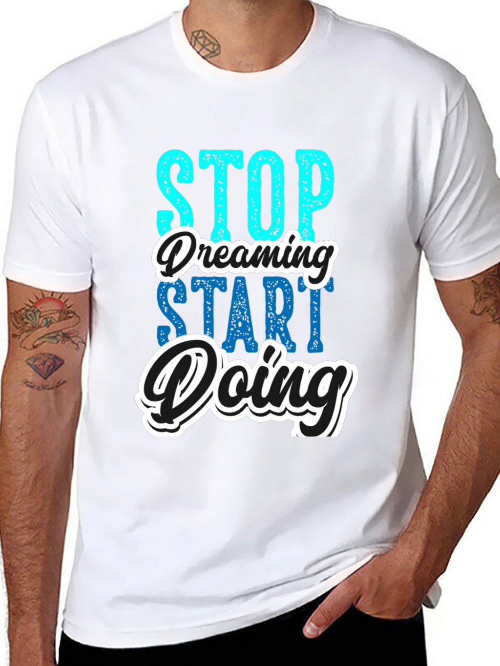 Stop Dreaming Start Doing Black Graphic Tee