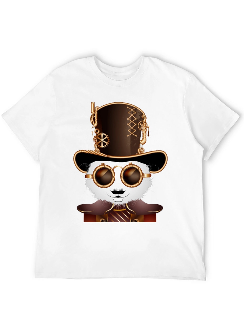 Steampunk Panda Graphic Tee - Unique Design