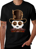Steampunk Panda Graphic Tee - Unique Design