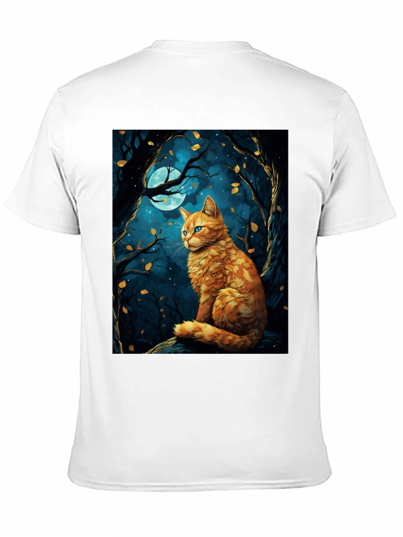 Cat Moonlit Forest Graphic Tee