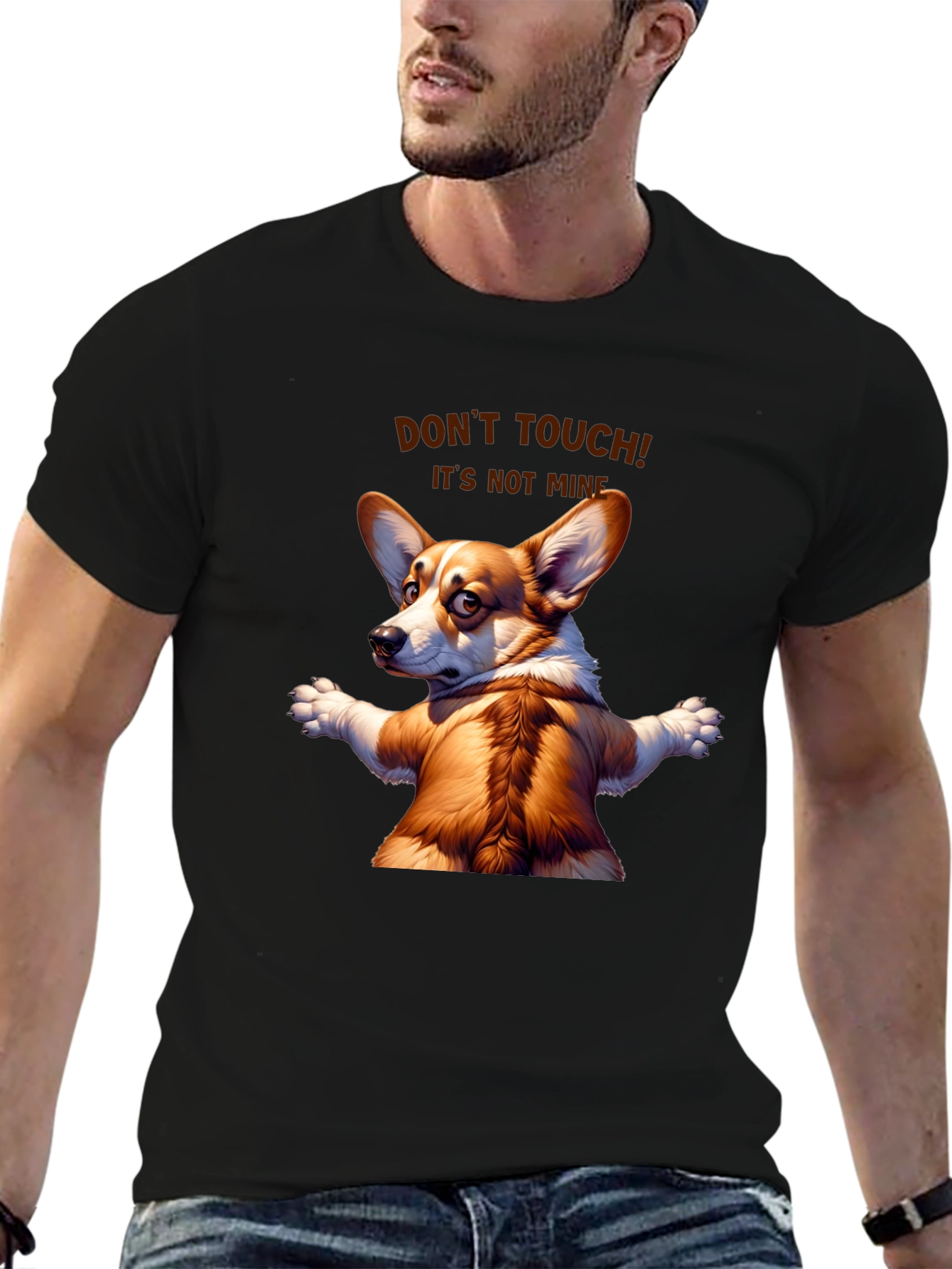 Funny Corgi Graphic Tee - Dont Touch! Its Not Mine!