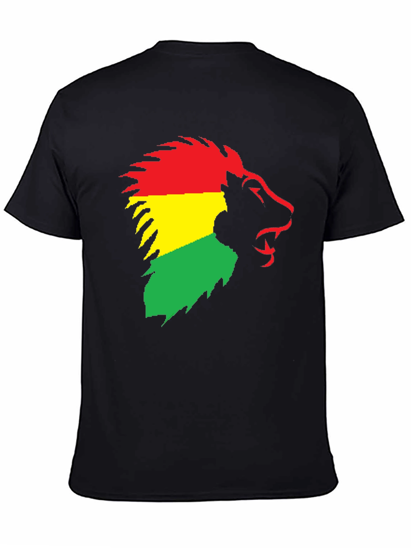 Rasta Lion Graphic Tee - Black Cotton T-Shirt
