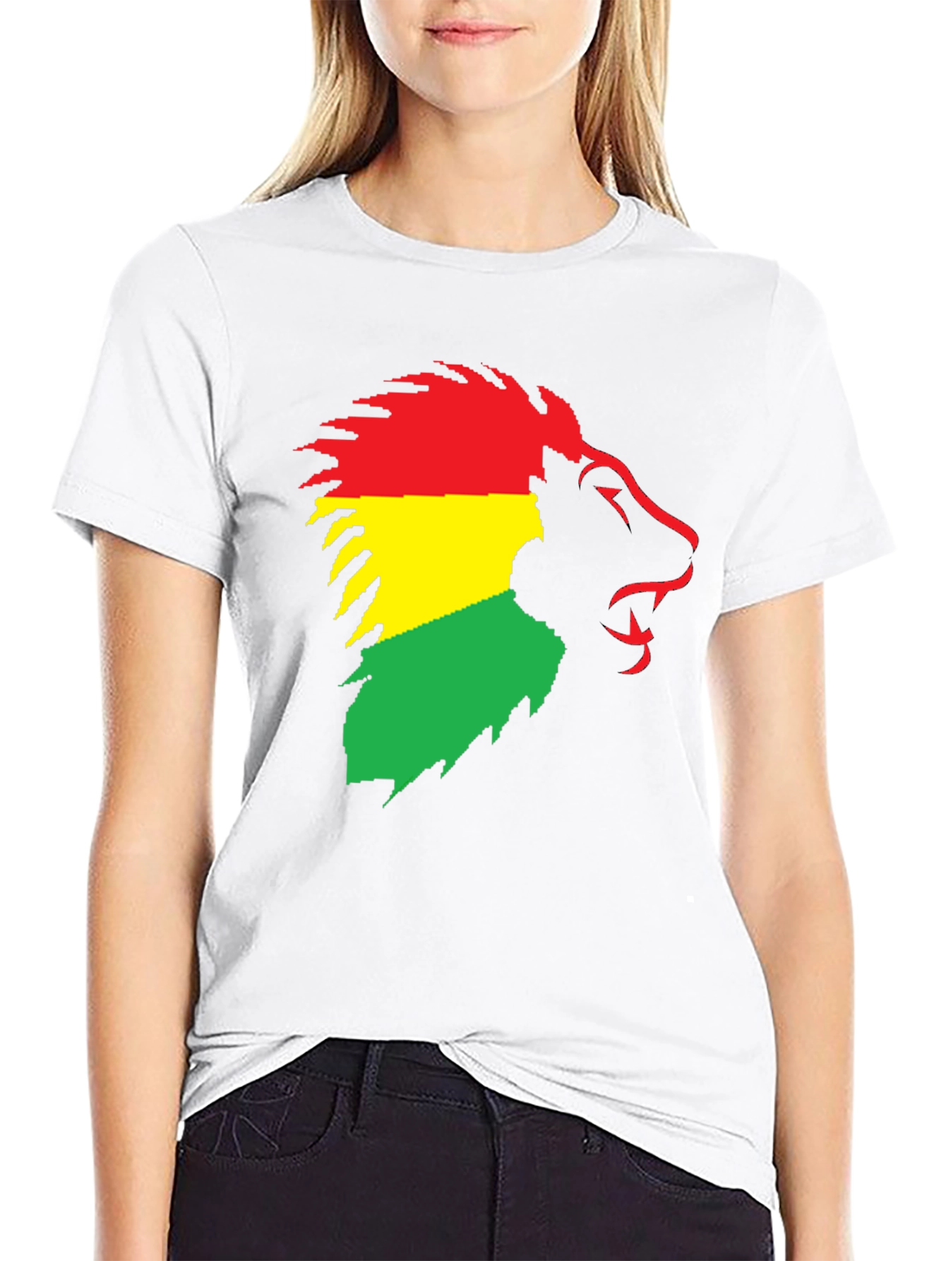 Rasta Lion Graphic Tee - Black Cotton T-Shirt