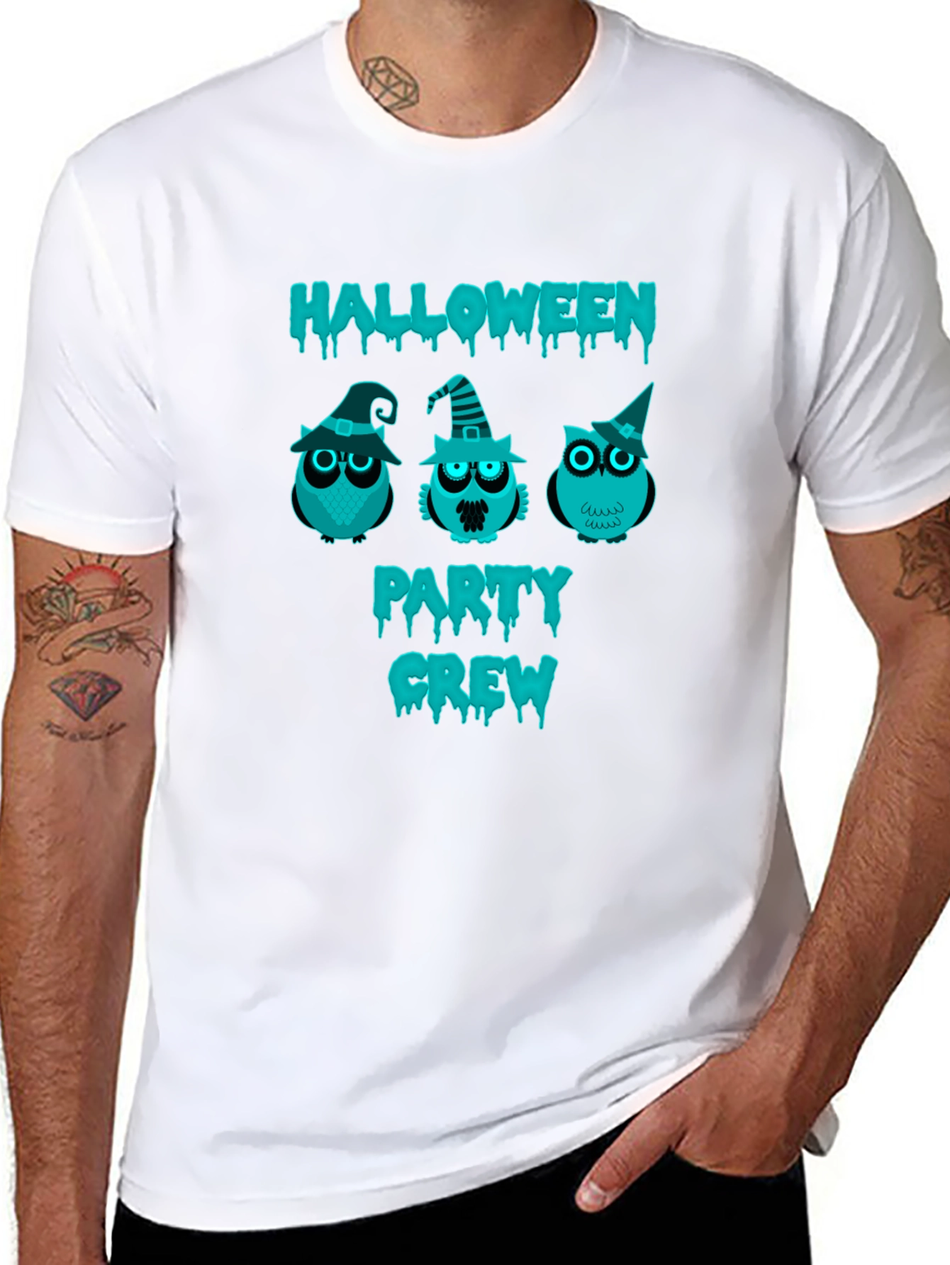 Halloween Party Crew Owl Graphic T-Shirt
