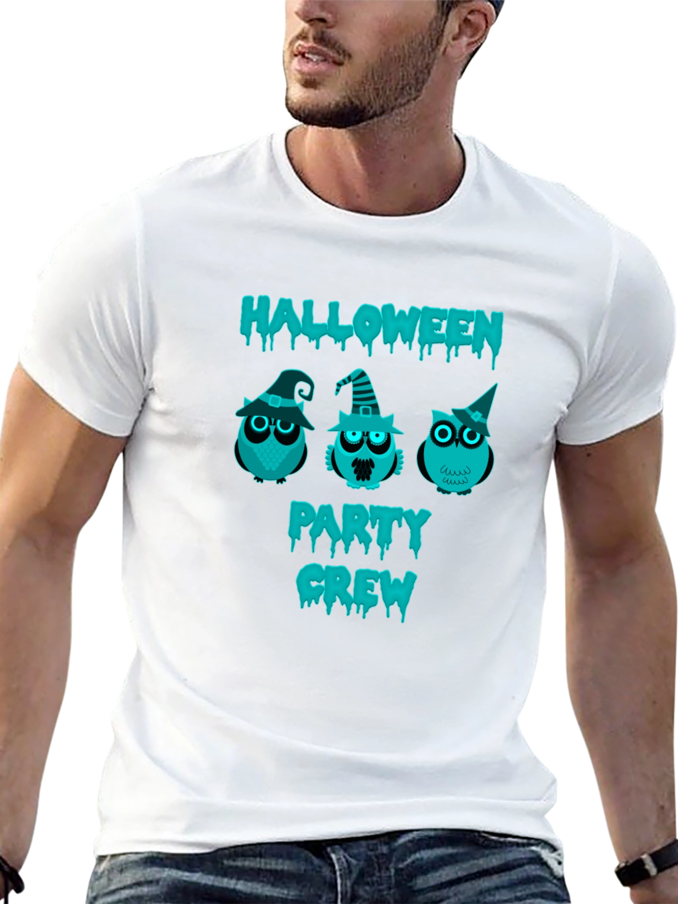 Halloween Party Crew Owl Graphic T-Shirt