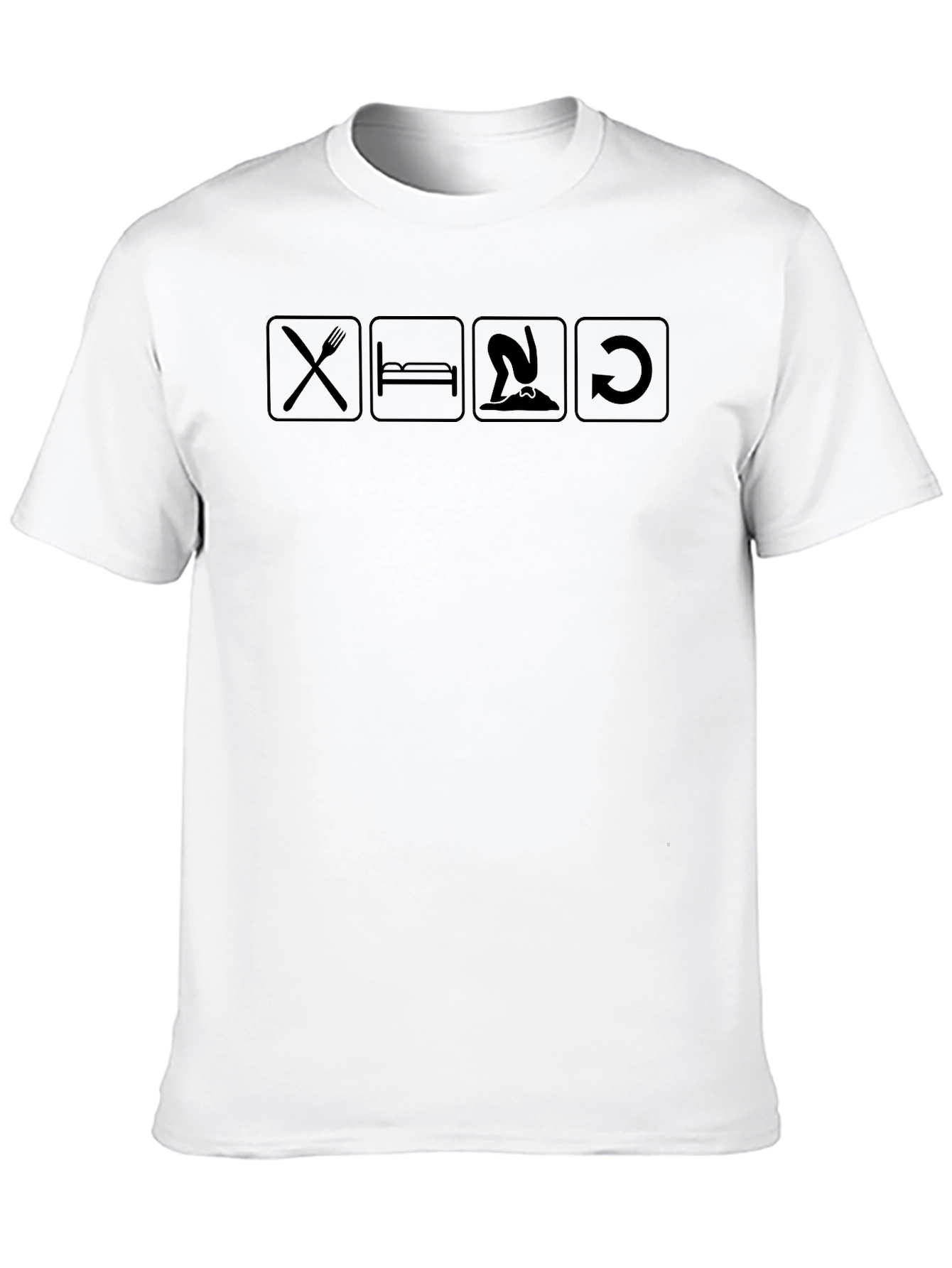 Eat Sleep Fish Repeat Black T-Shirt