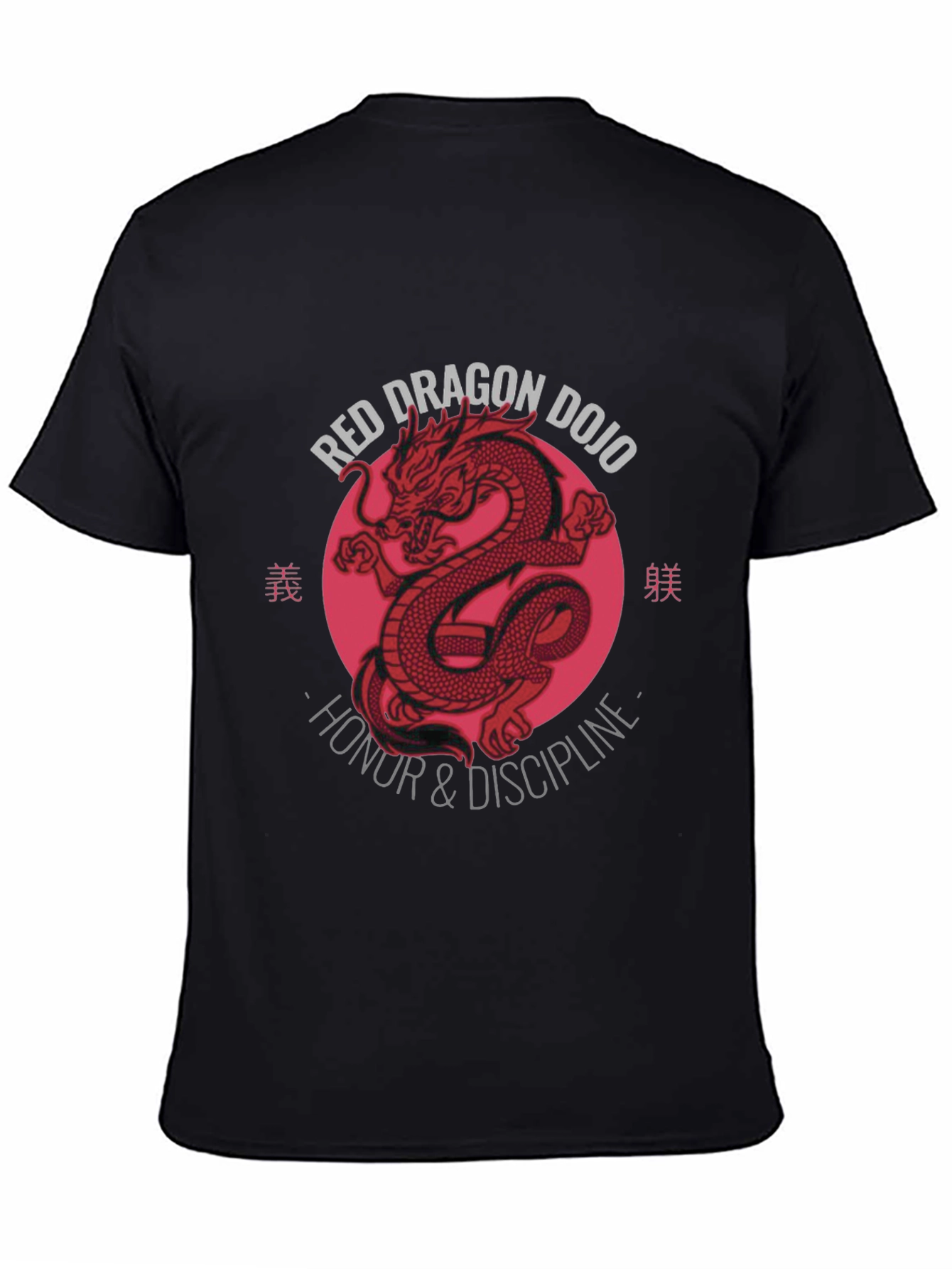 Red Dragon Dojo T-Shirt - Honor & Discipline Design