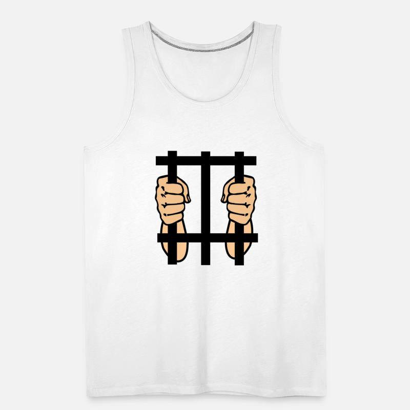 Prisoner behind bars