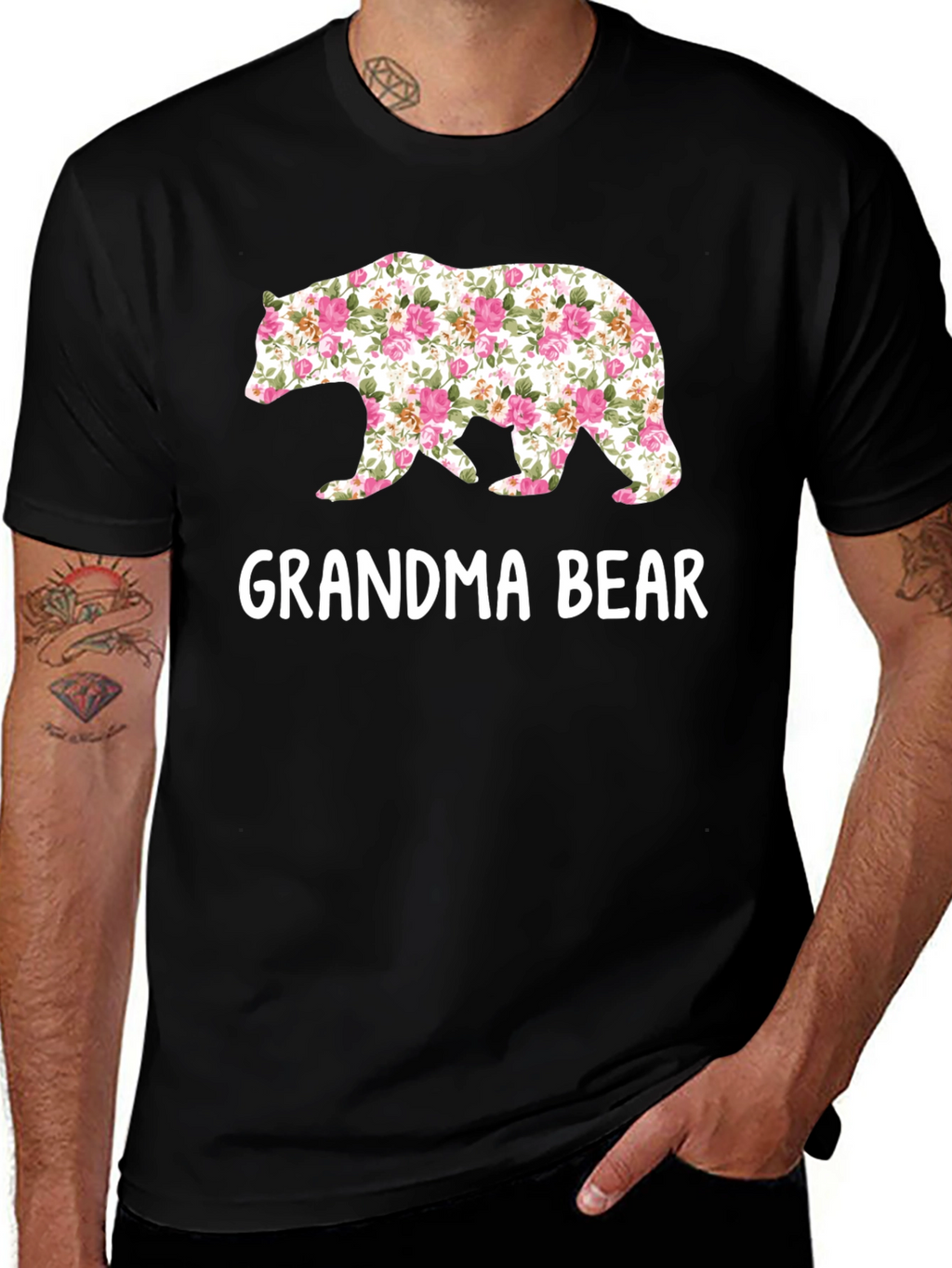 Grandma Bear Floral Graphic Tee - Perfect Gift!