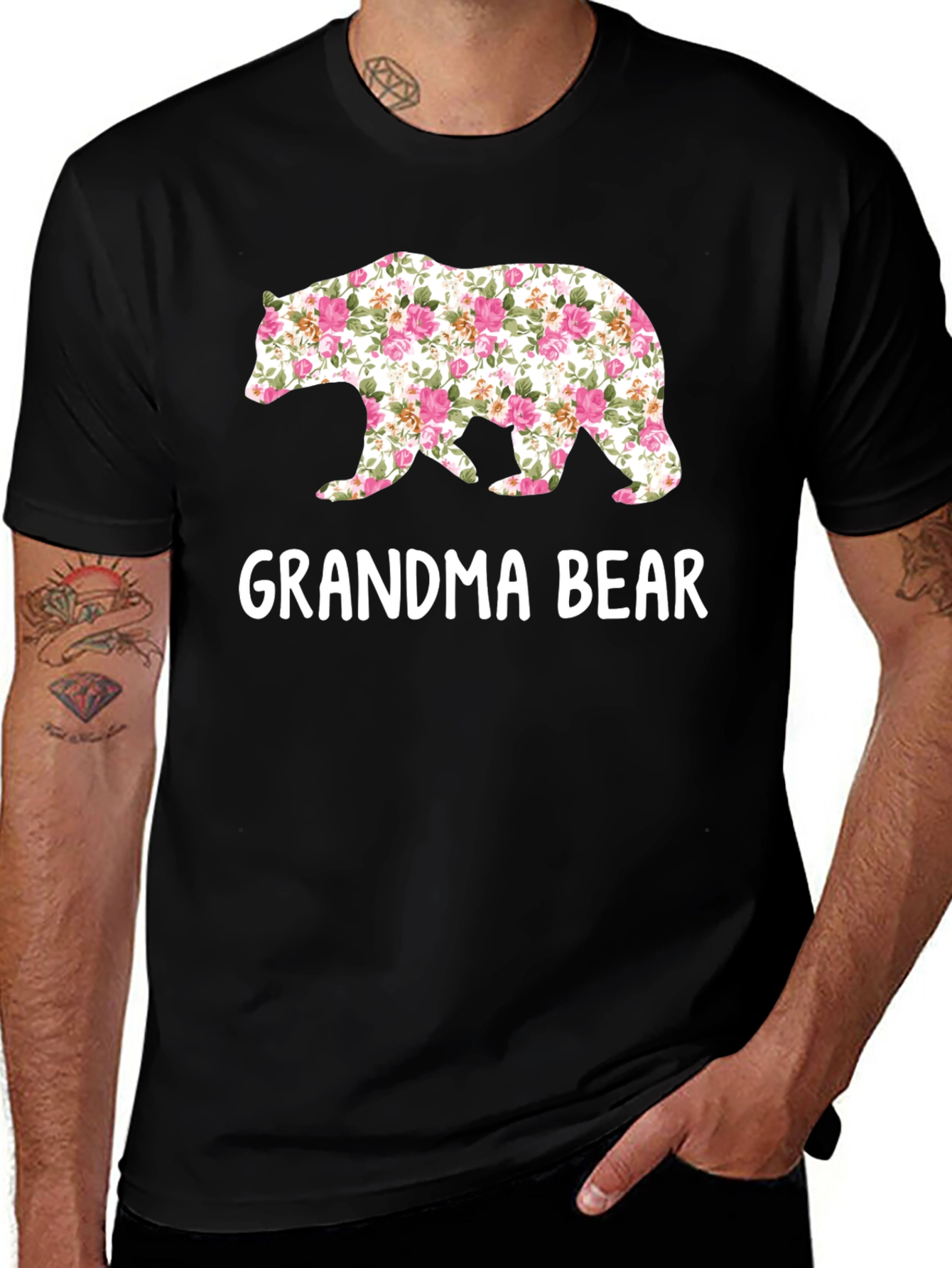 Grandma Bear Floral Graphic Tee - Perfect Gift!