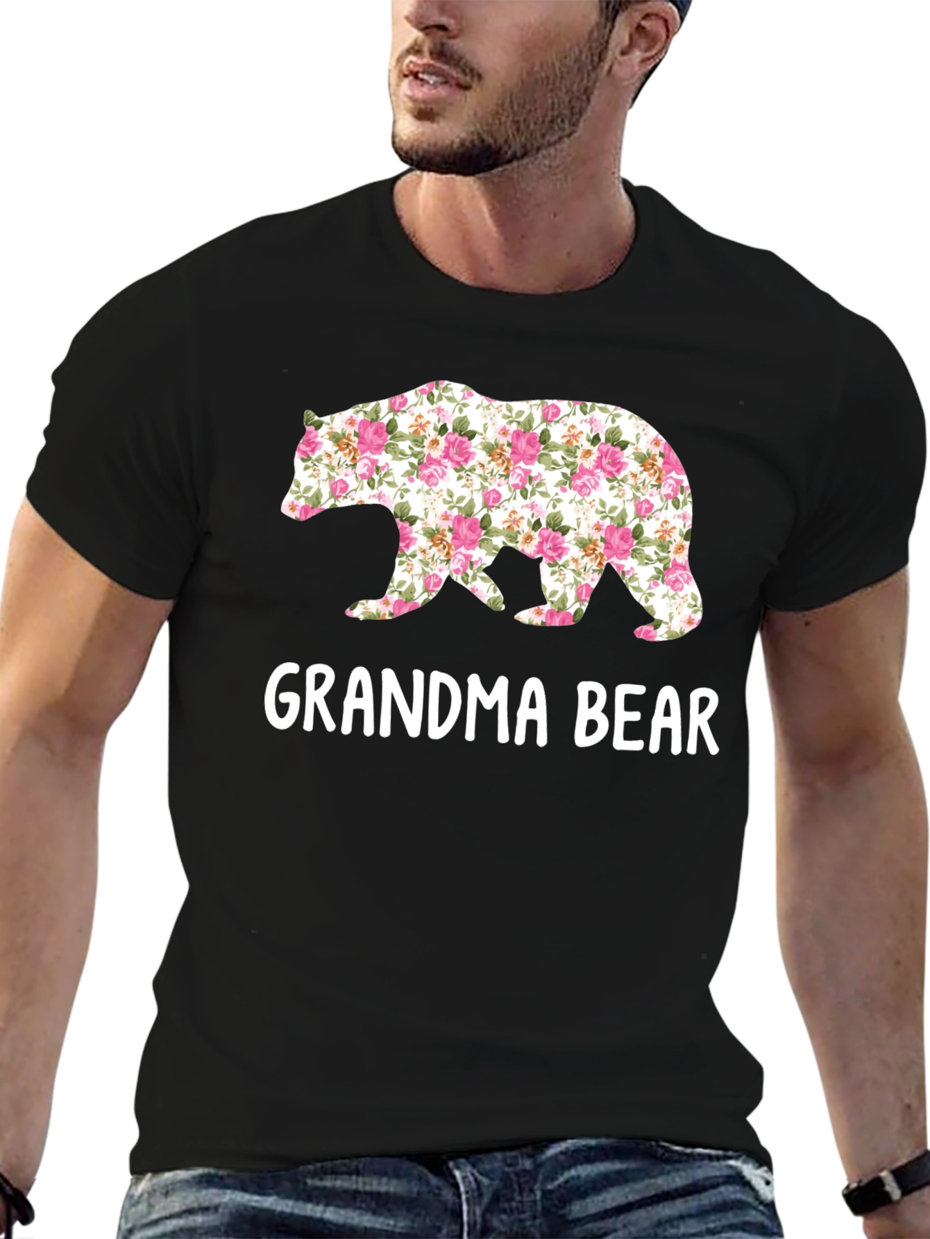 Grandma Bear Floral Graphic Tee - Perfect Gift!