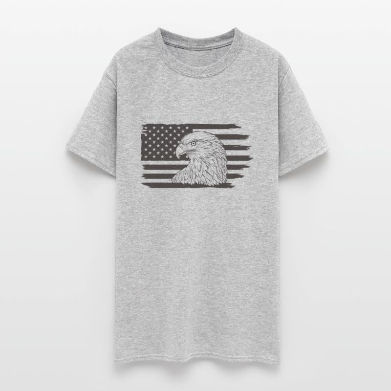 Proud Eagle with American Flag