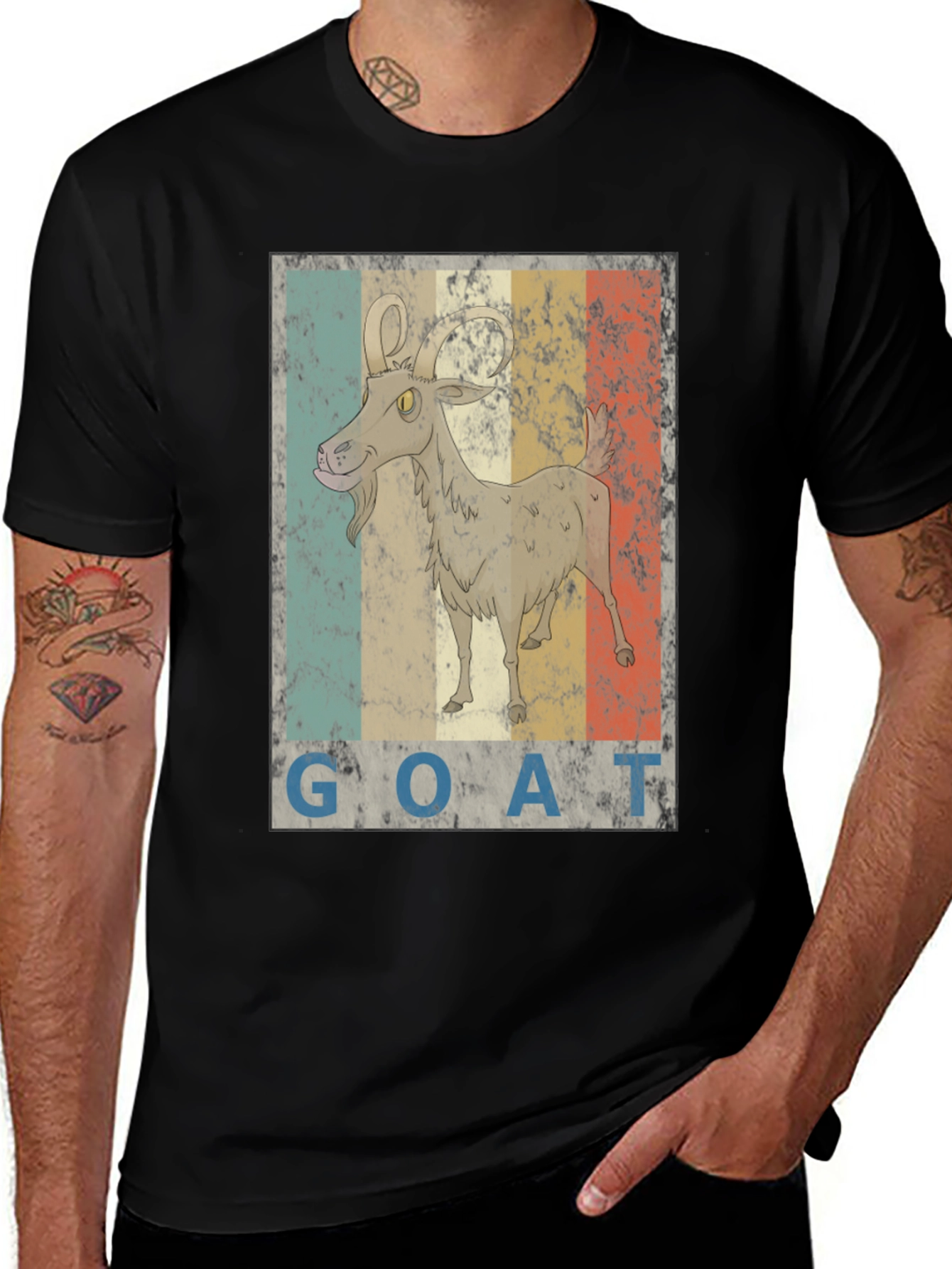 Retro Goat Graphic T-Shirt - Unisex Short Sleeve Tee