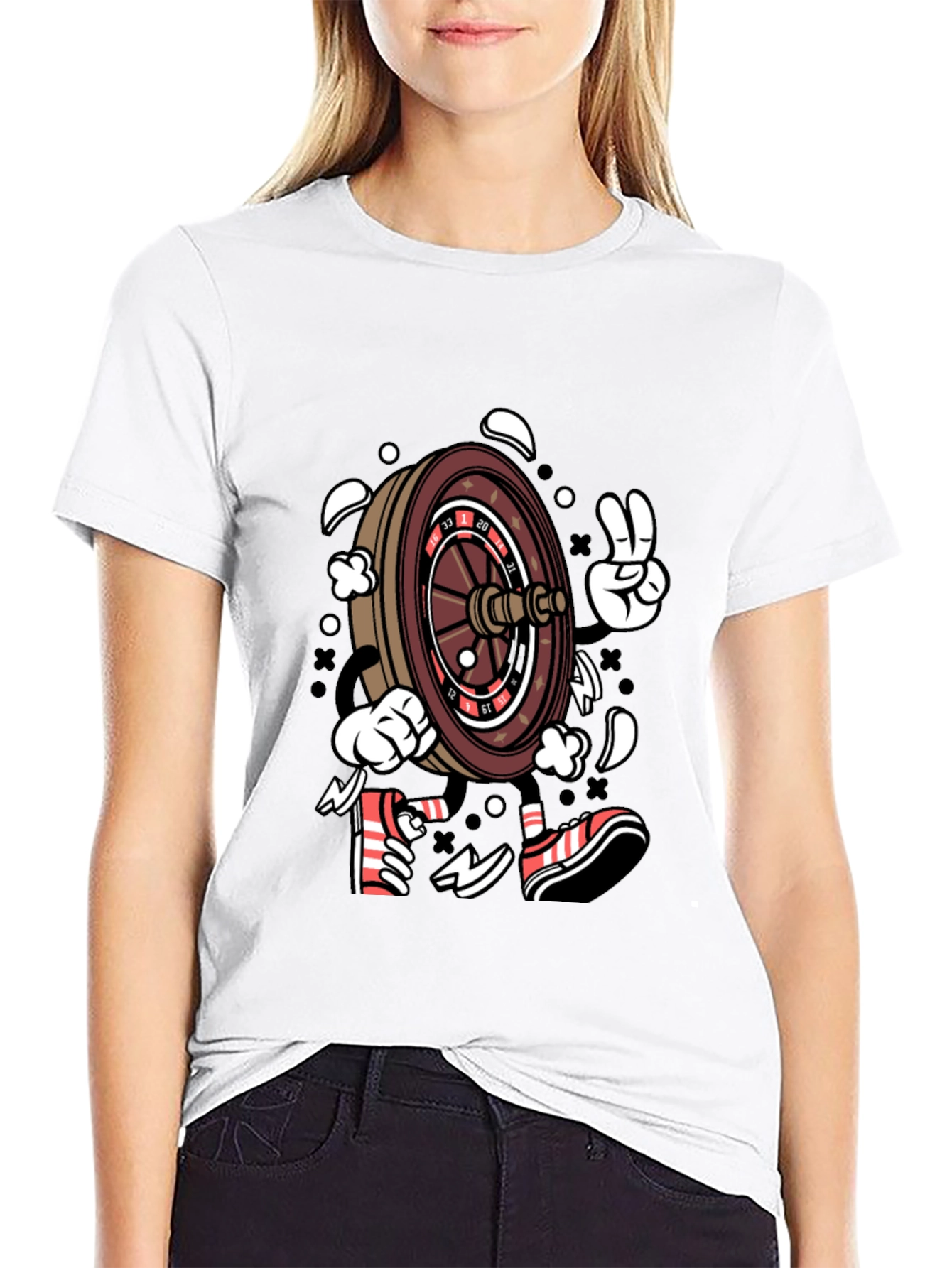 Roulette Wheel Character Graphic T-Shirt