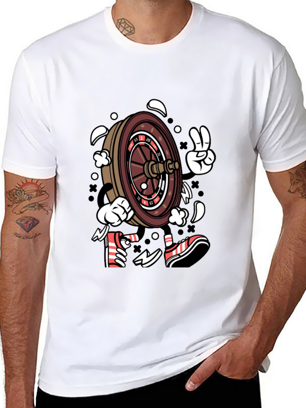 Roulette Wheel Character Graphic T-Shirt