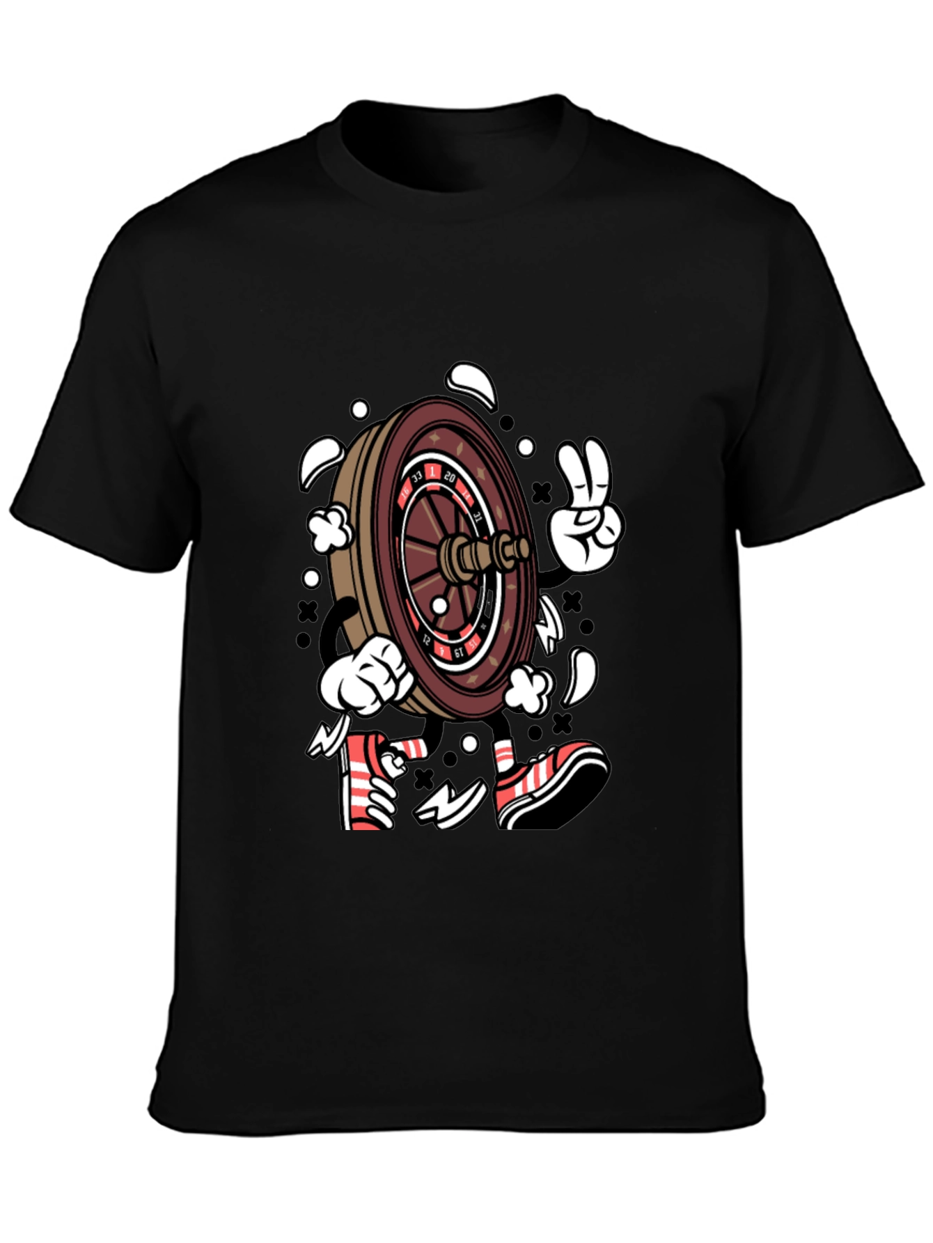 Roulette Wheel Character Graphic T-Shirt