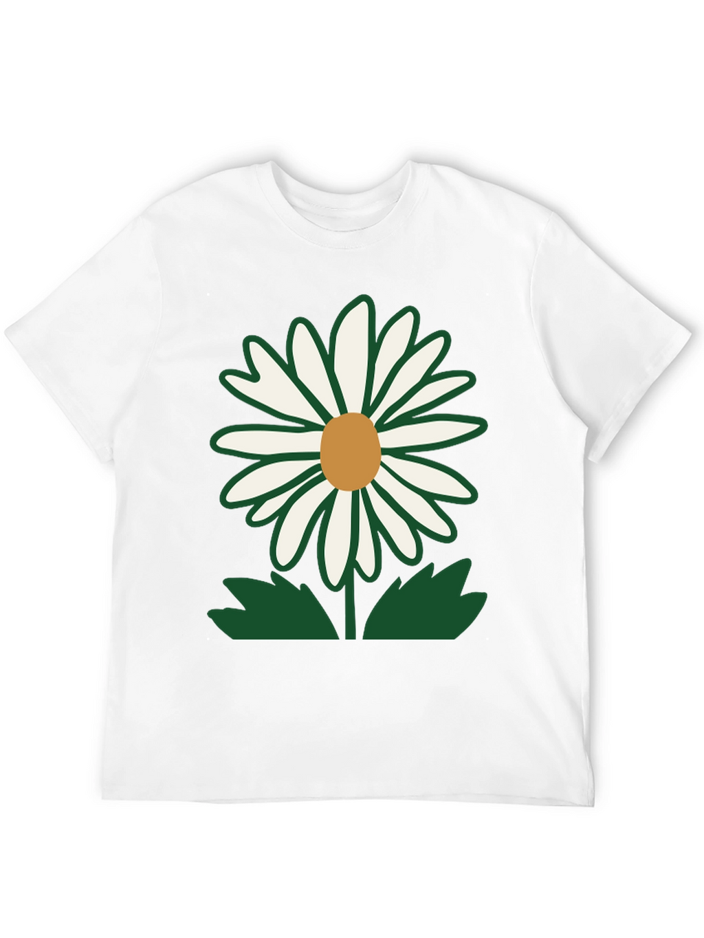 Daisy Flower Graphic T-Shirt - Casual Black Tee