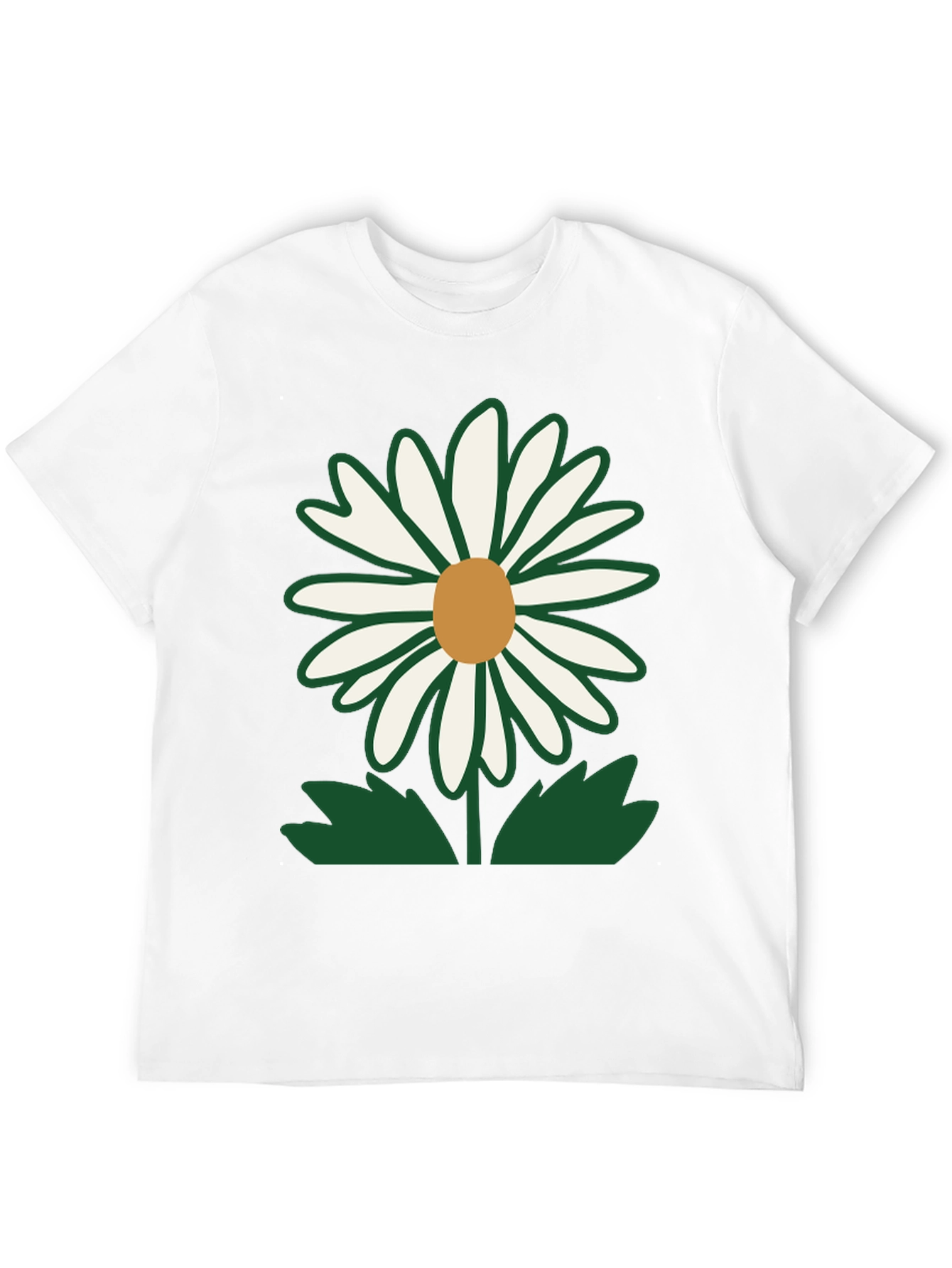 Daisy Flower Graphic T-Shirt - Casual Black Tee
