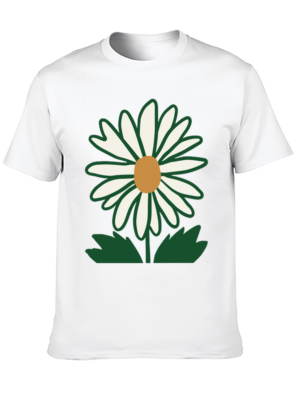Daisy Flower Graphic T-Shirt - Casual Black Tee