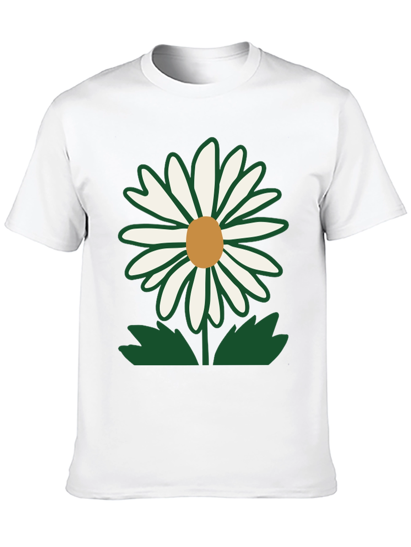 Daisy Flower Graphic T-Shirt - Casual Black Tee