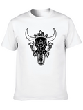 Bull Skull Graphic Tee - Stylish Mens Black T-Shirt
