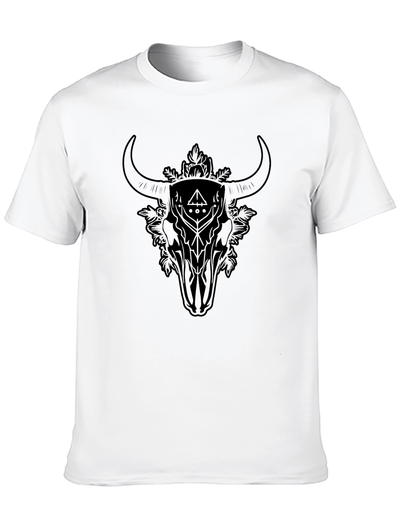 Bull Skull Graphic Tee - Stylish Mens Black T-Shirt