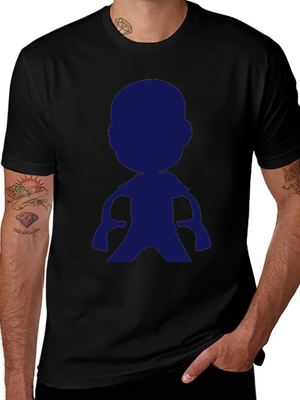 Mens Black T-Shirt with Graphic
