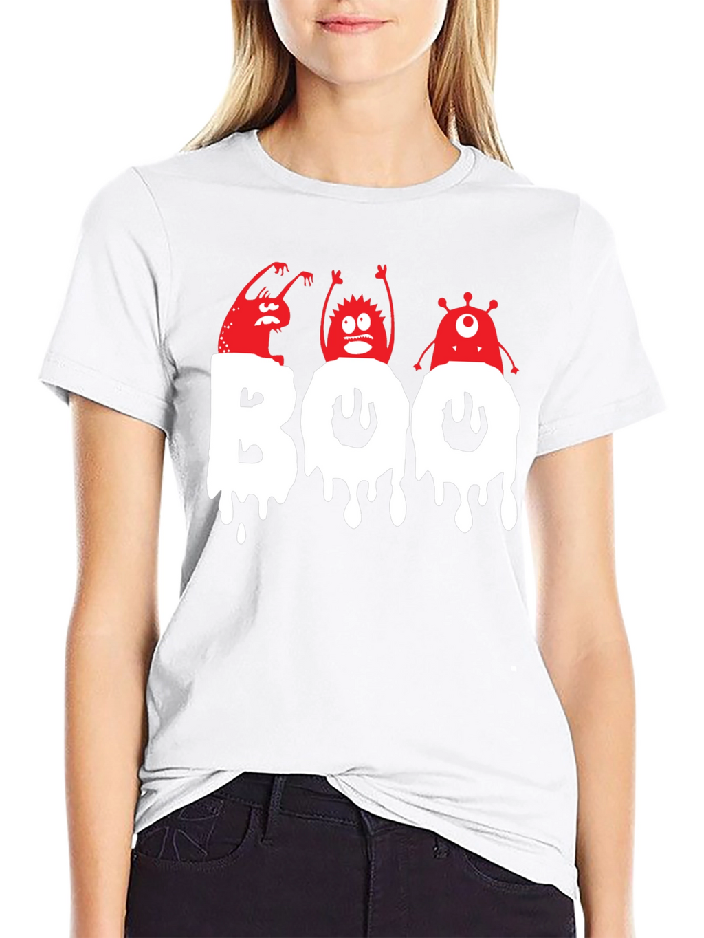 Spooky Boo Monsters Graphic T-Shirt - Halloween Fun