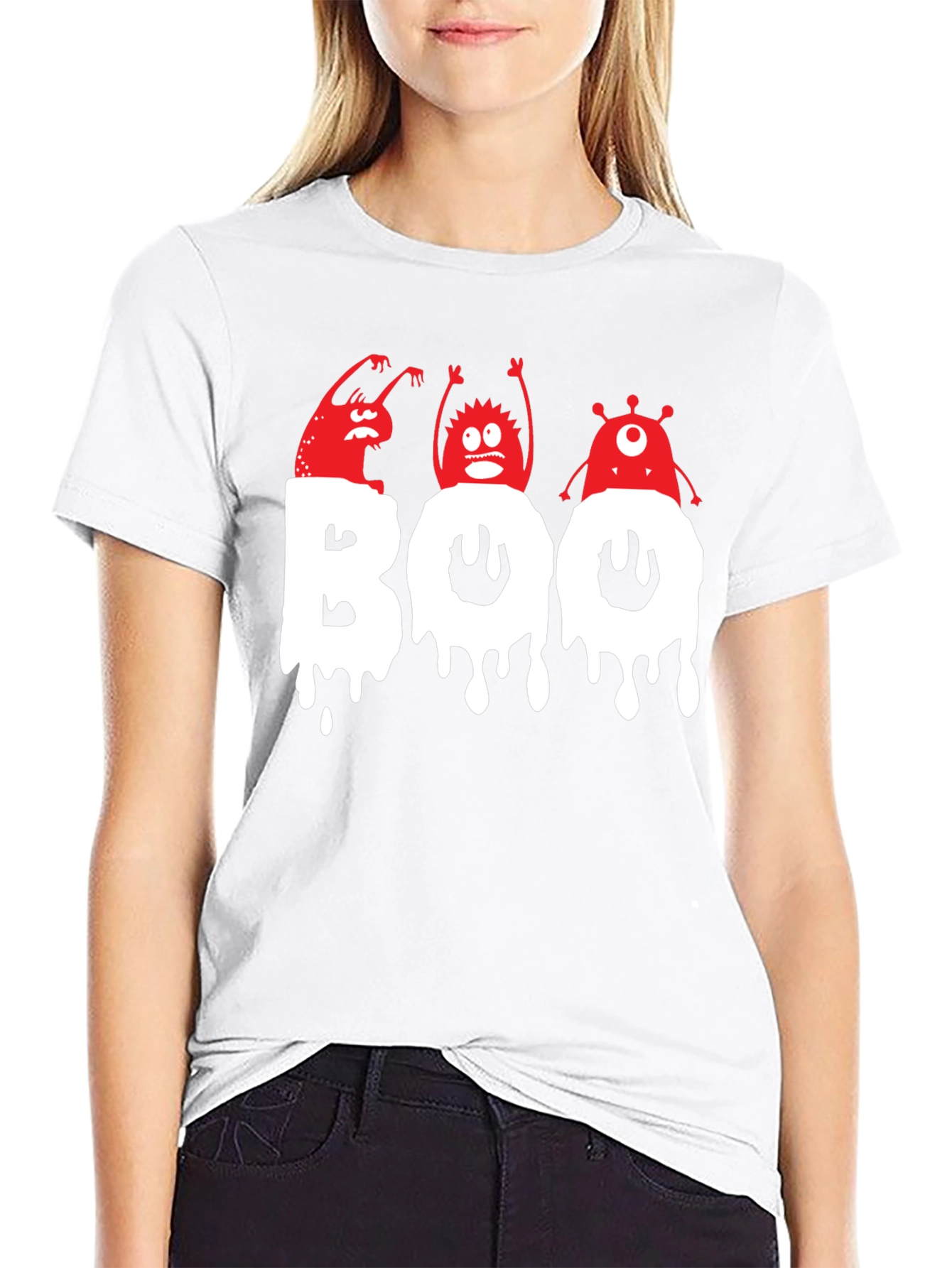 Spooky Boo Monsters Graphic T-Shirt - Halloween Fun