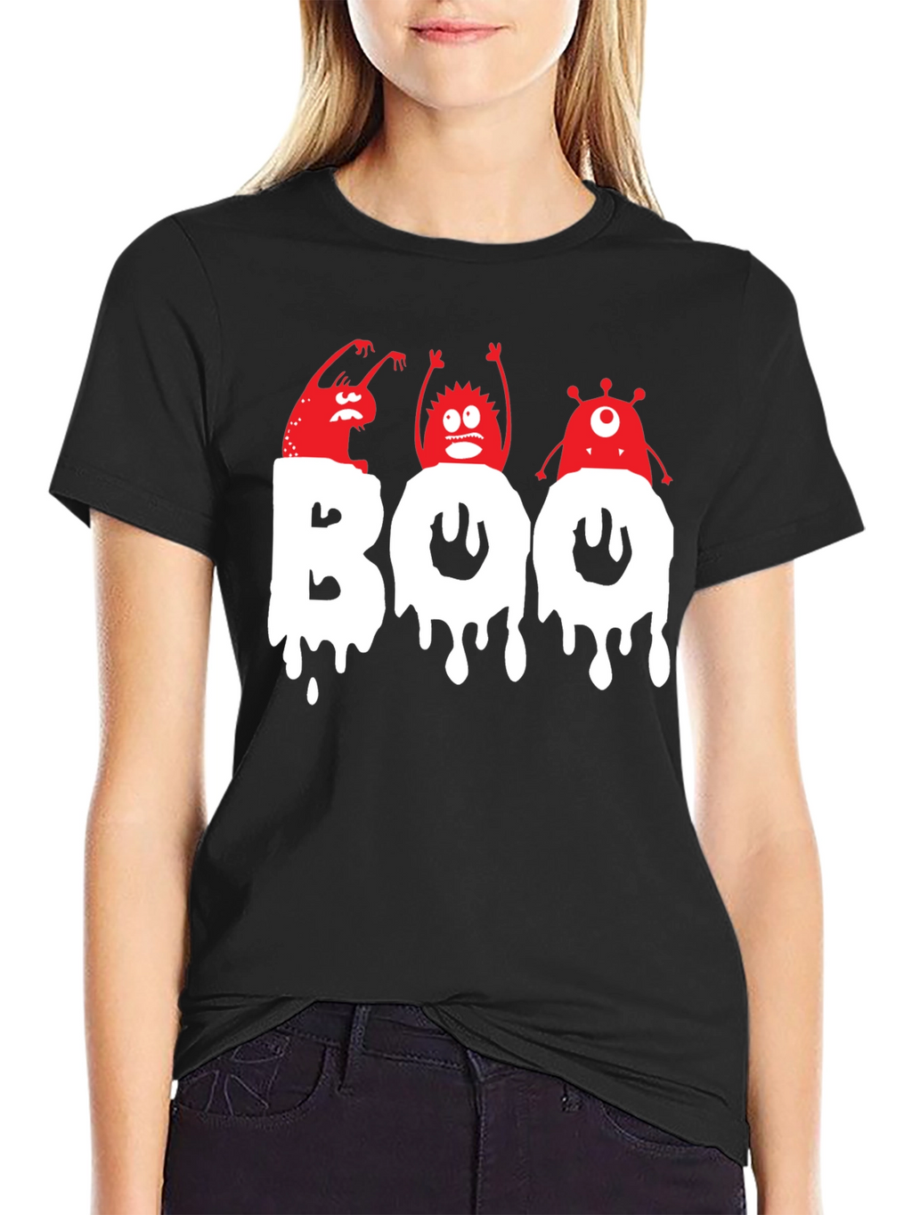 Spooky Boo Monsters Graphic T-Shirt - Halloween Fun