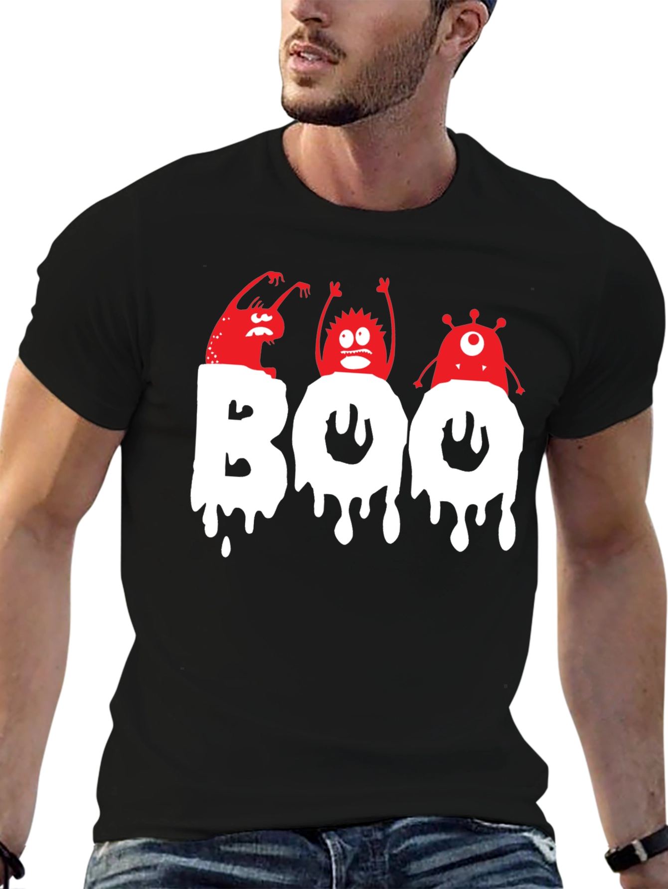 Spooky Boo Monsters Graphic T-Shirt - Halloween Fun