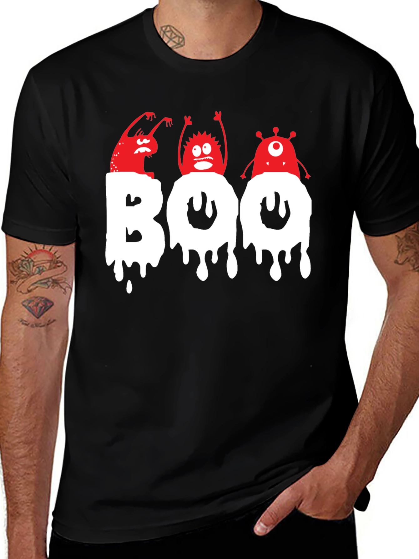 Spooky Boo Monsters Graphic T-Shirt - Halloween Fun
