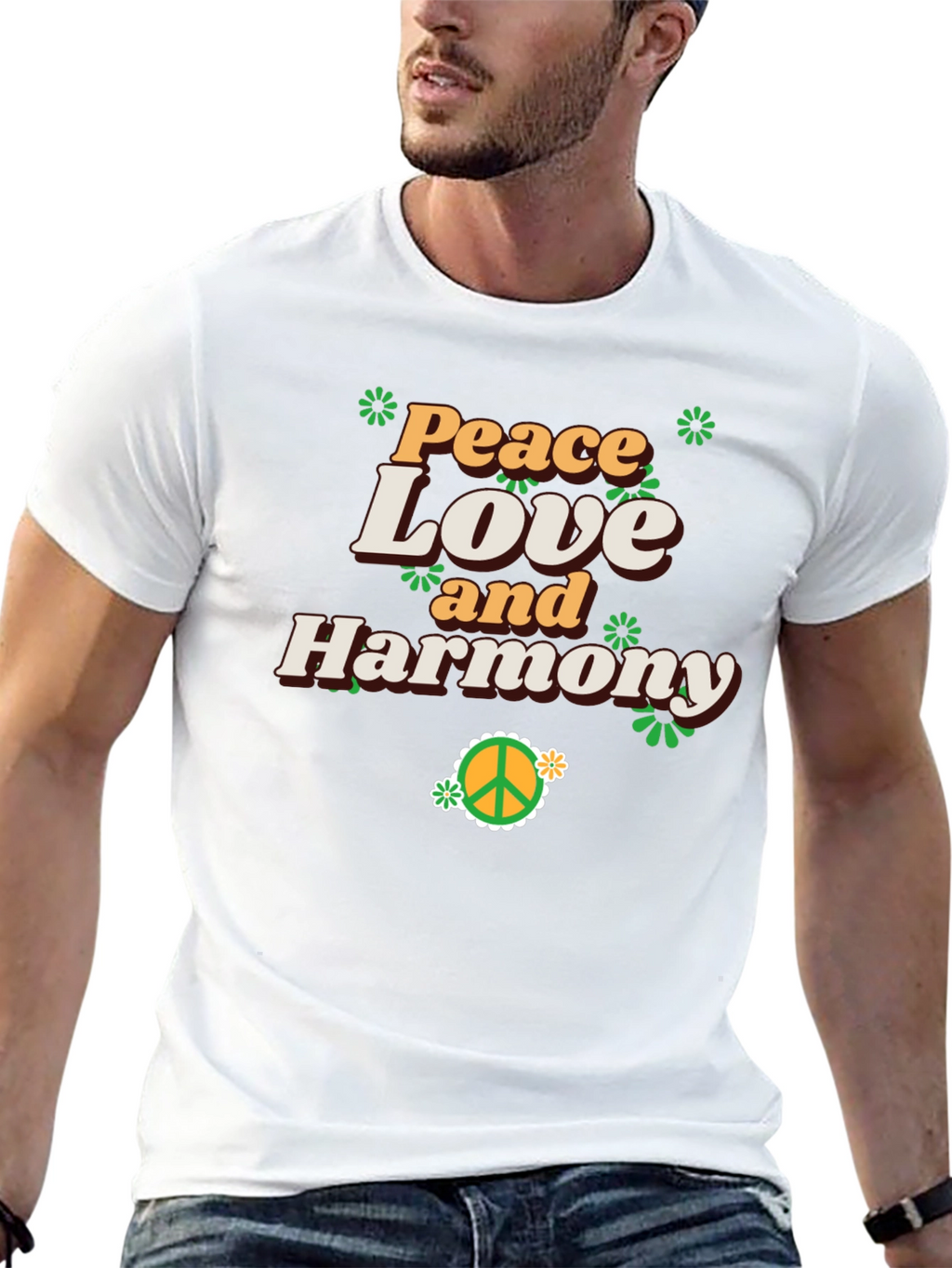 Peace Love Harmony Graphic T-Shirt