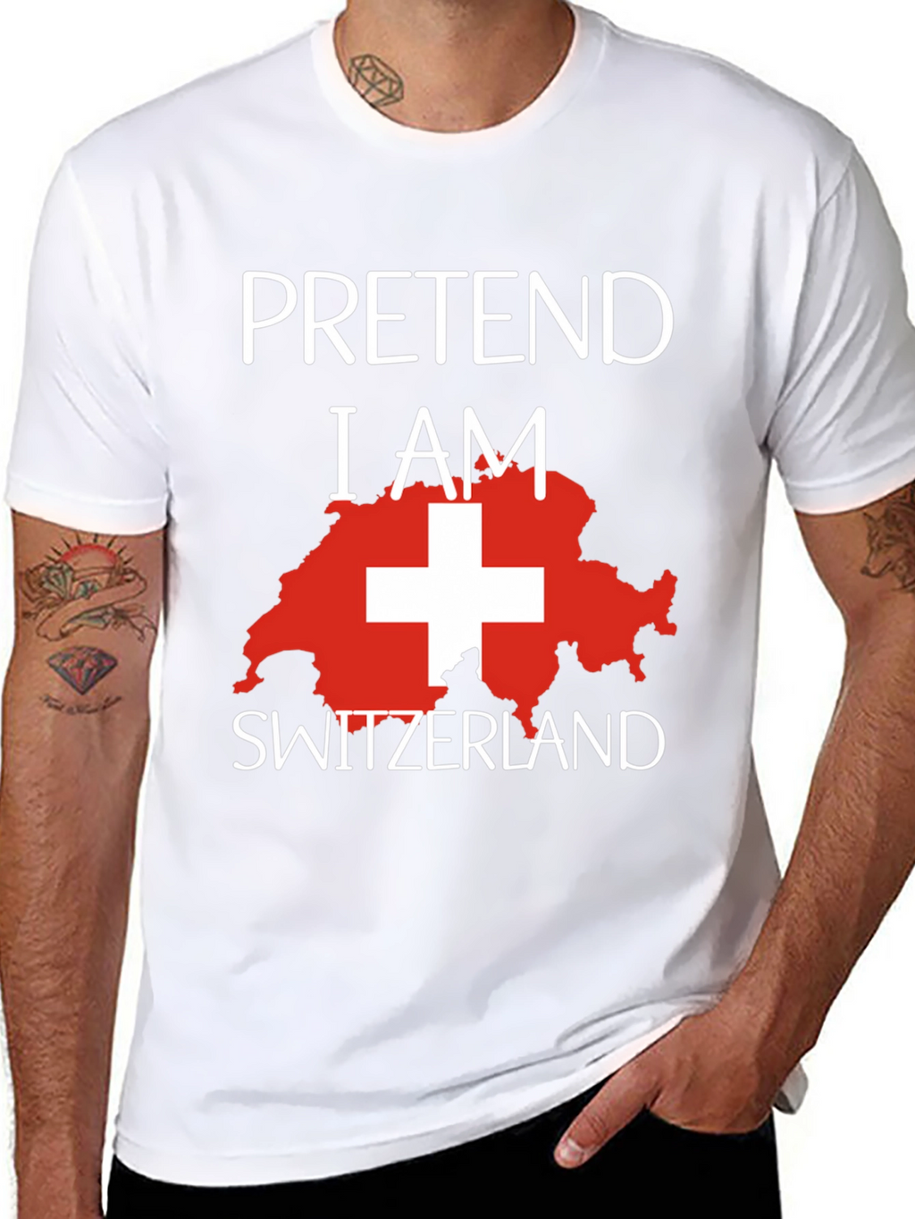 Pretend I Am Switzerland Funny Novelty T-Shirt